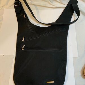 Enrico Benatti  BLACK NYLON SLIM ERGONOMIC CROSSBODY BAG **VGUC**